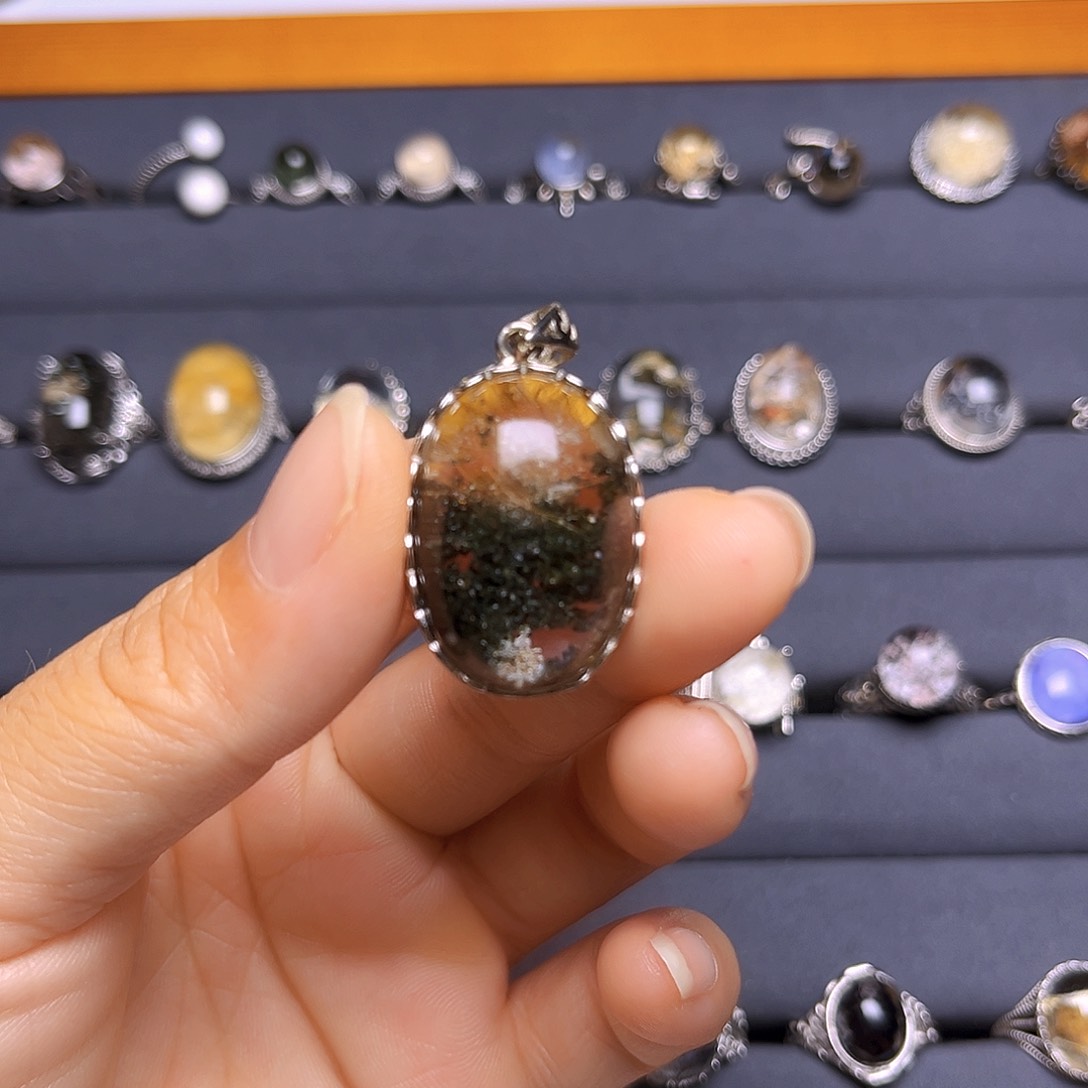 银S925镶嵌颈饰水晶天然