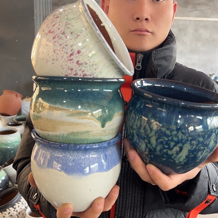 高度14口15 粗陶花盆