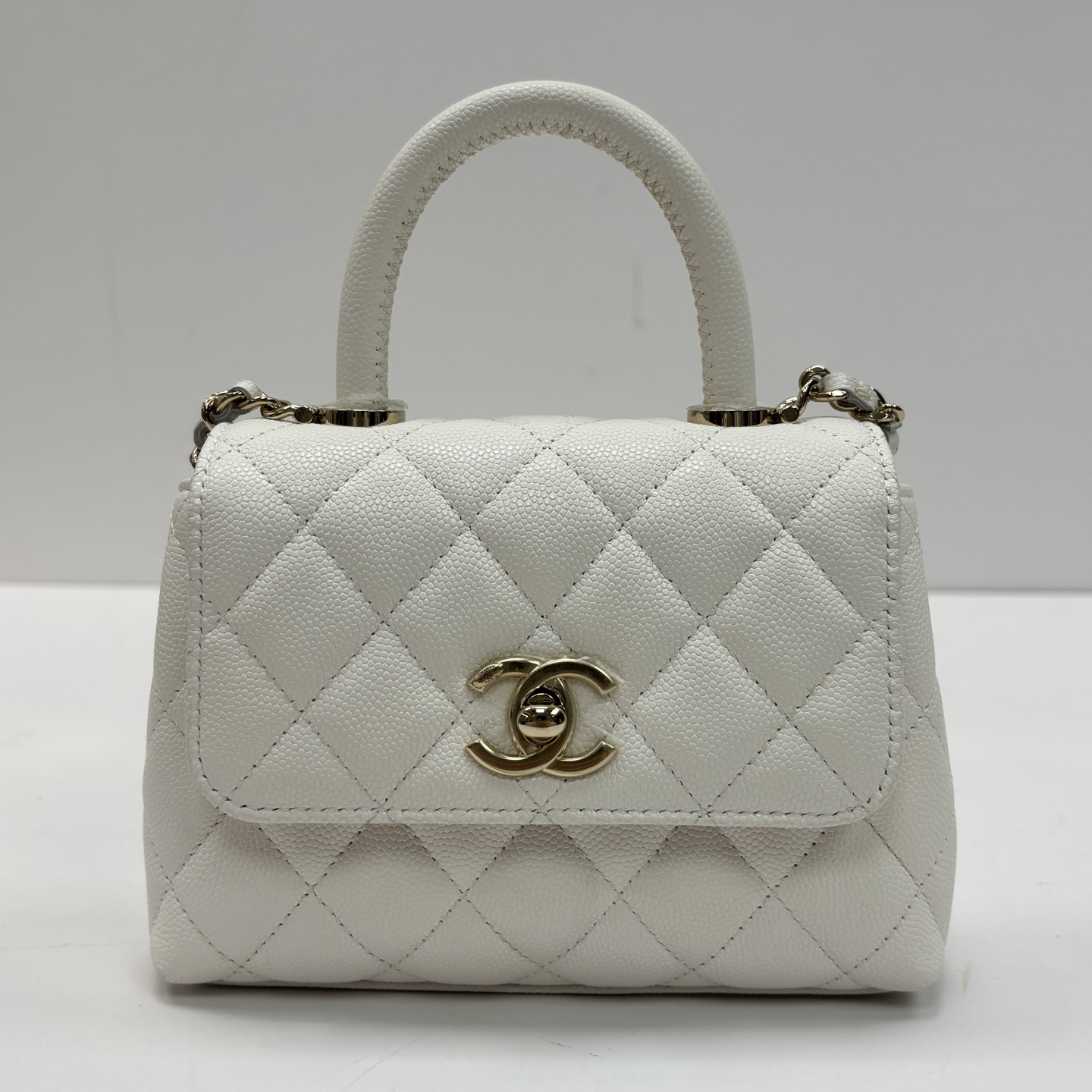 99新 Chanel/香奈儿 白金 cocohandle nano手提斜挎包 01759