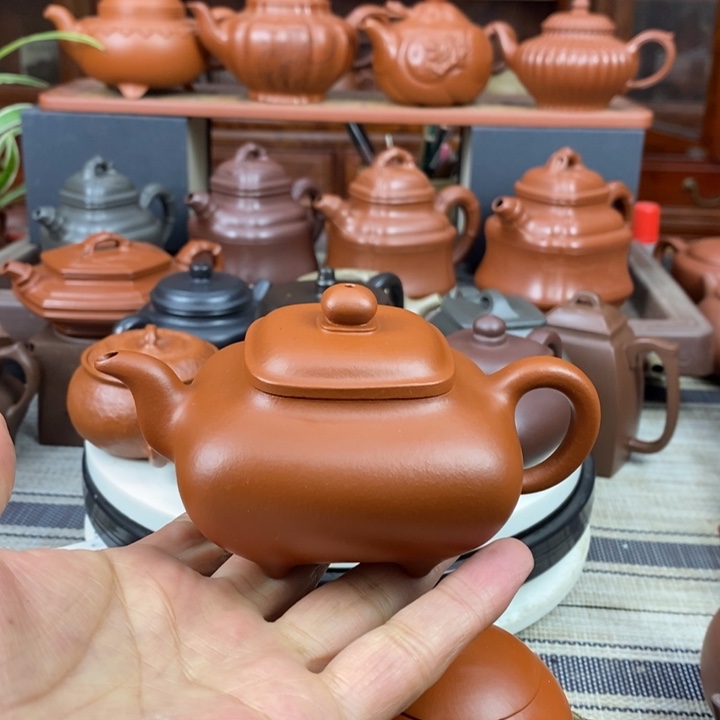 紫砂茶壶四方传炉200-230Cc原矿赵庄朱泥三八节福利