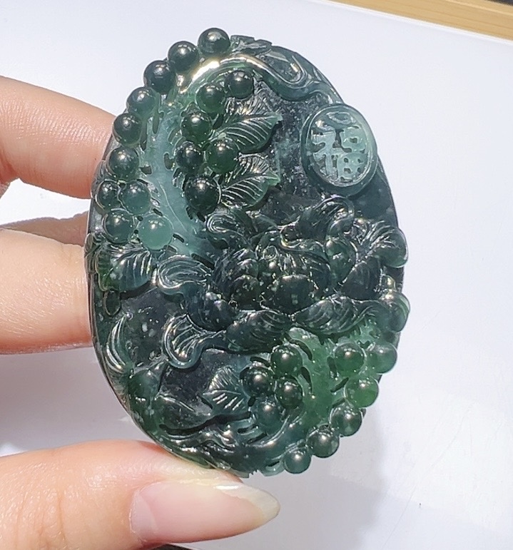 毛货翡翠A货精美吊坠QJSX00125 121595