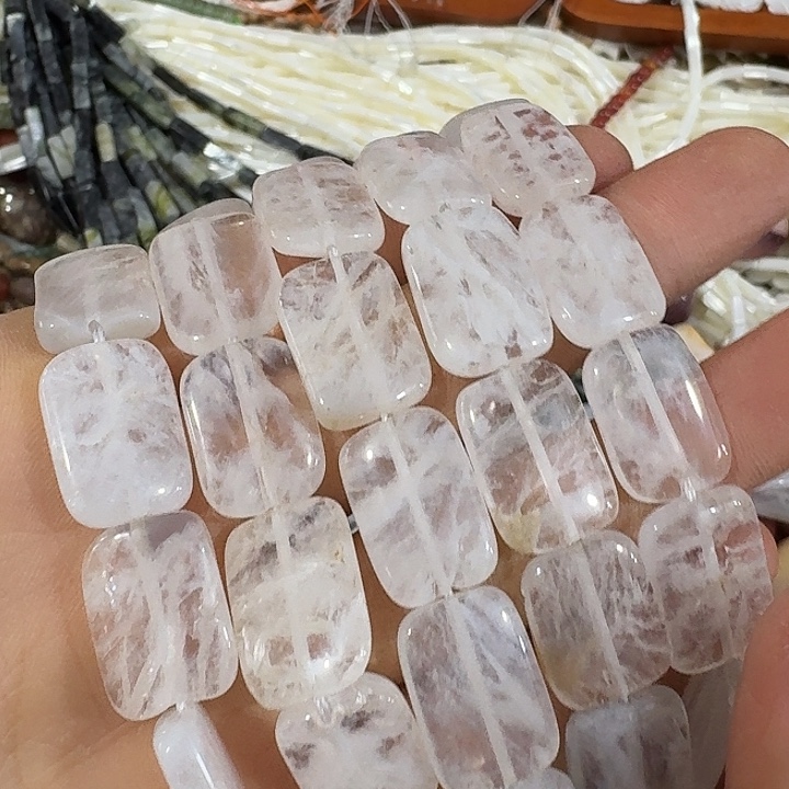 玛瑙/玉髓合金珠宝半成品一条白色长方形