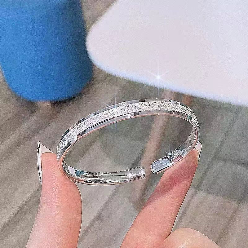 足银手镯 32号链接卡家满天星开口手镯轻奢时尚简约999.9纯银