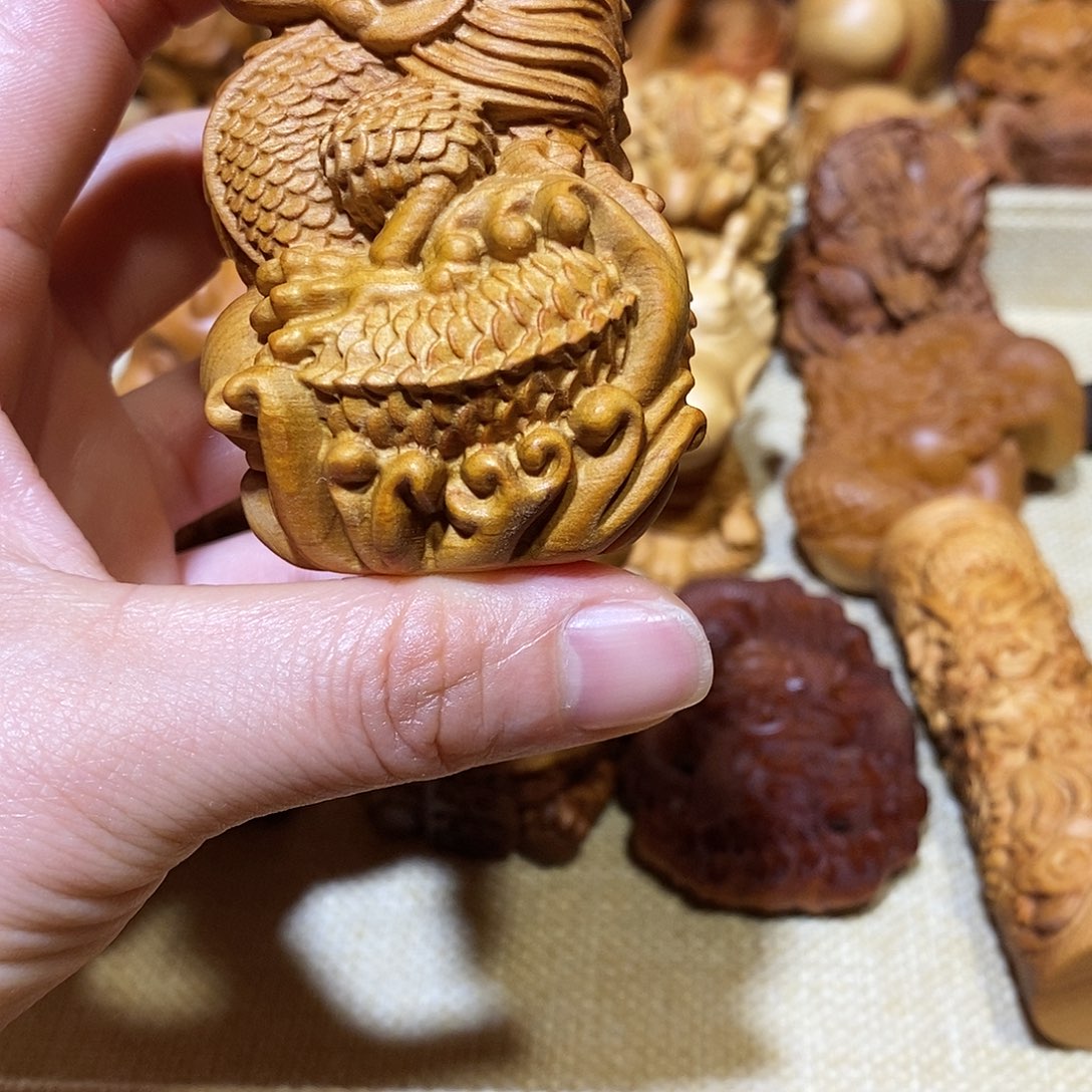 木快****！崖柏手把件，龙