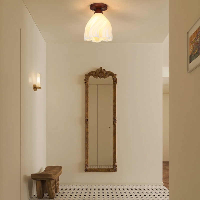 法式奶油裙摆过道灯玄关灯走廊灯中古风美式复古浪漫温馨氛围灯