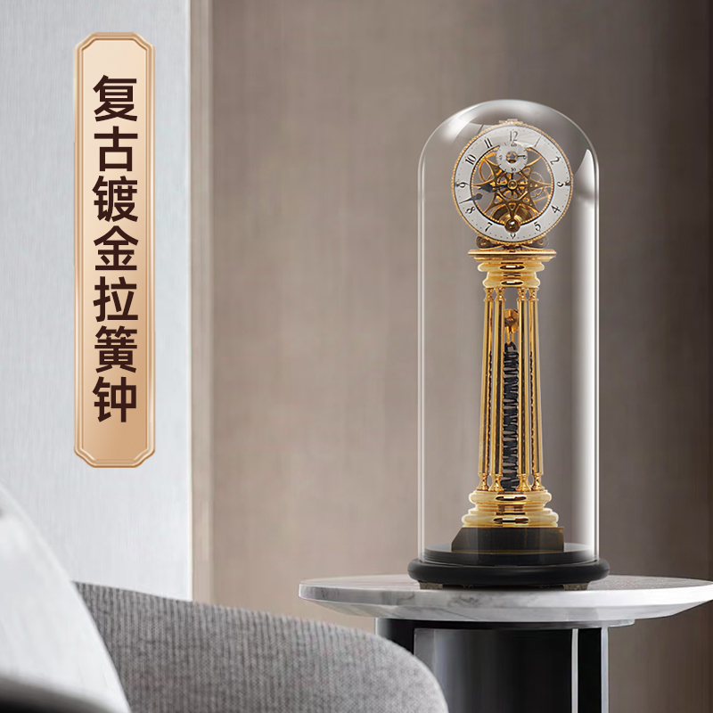 式钟表机械座钟客厅坐钟台式时钟装饰摆件中式摆钟桌面HD026