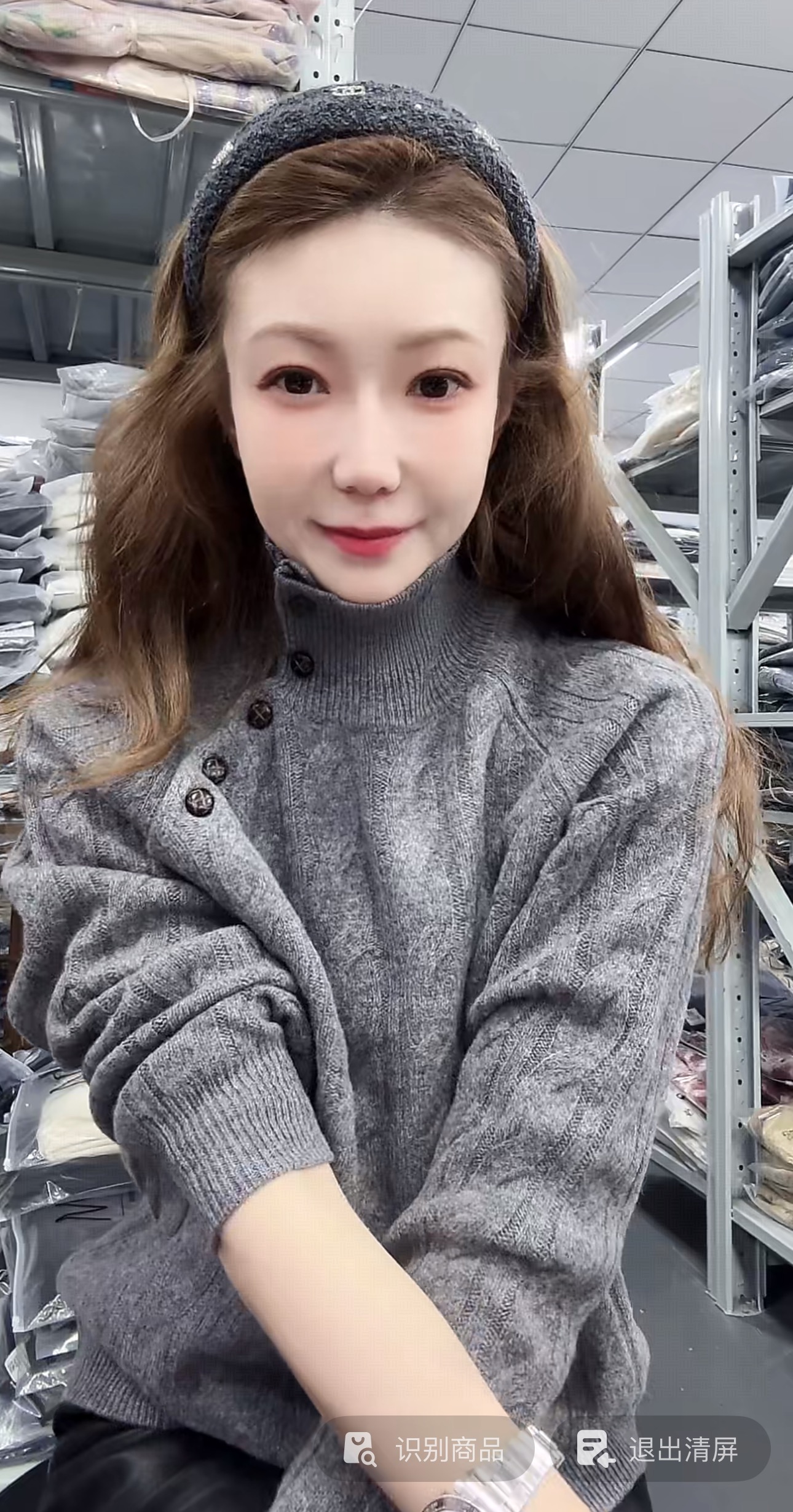 DEDMDEDM•STUDIO/慵懒静奢斜排扣100%羊毛中高领毛衣2511ZZS/3563