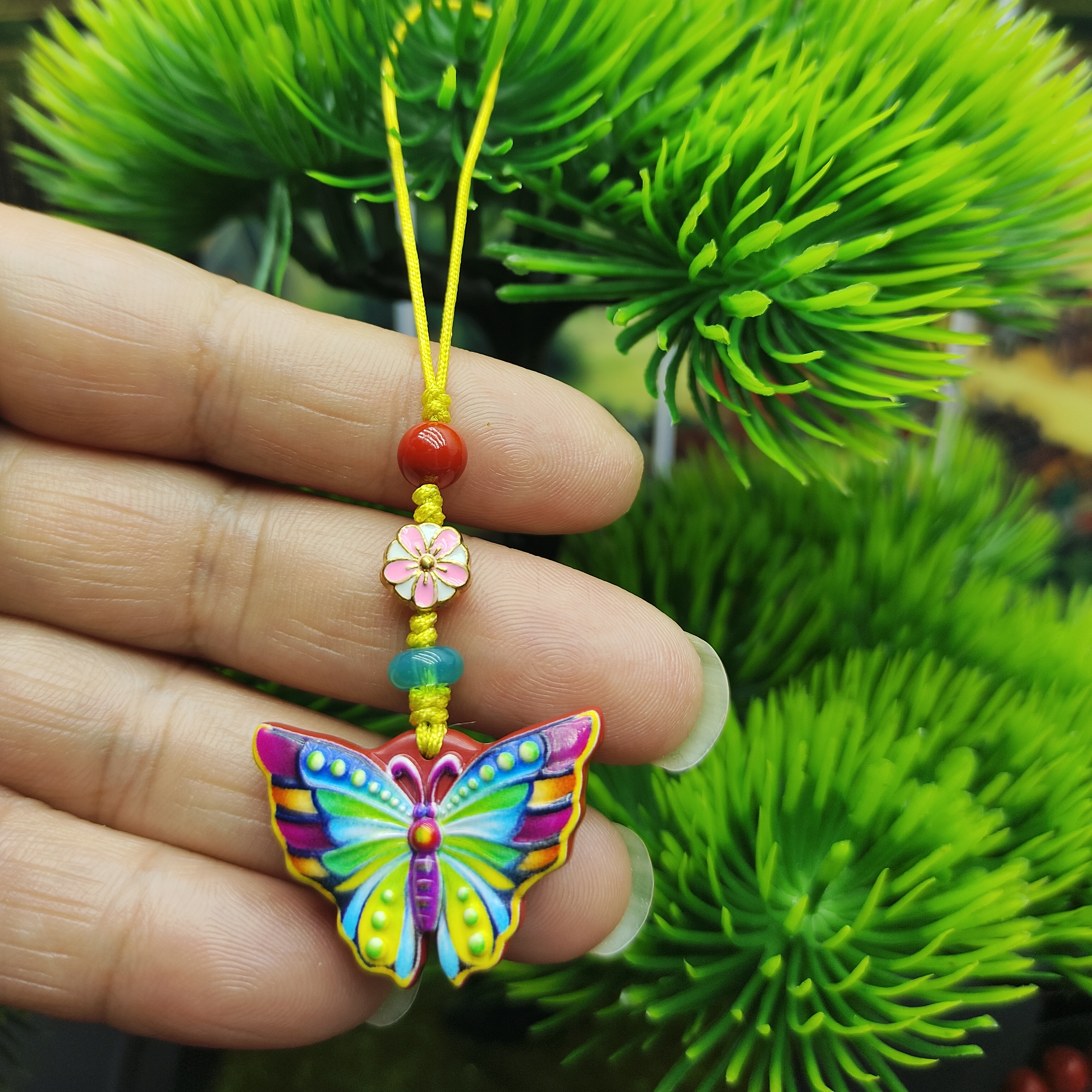 含辰砂工艺品含辰砂手机挂件彩绘钥匙扣勿单拍