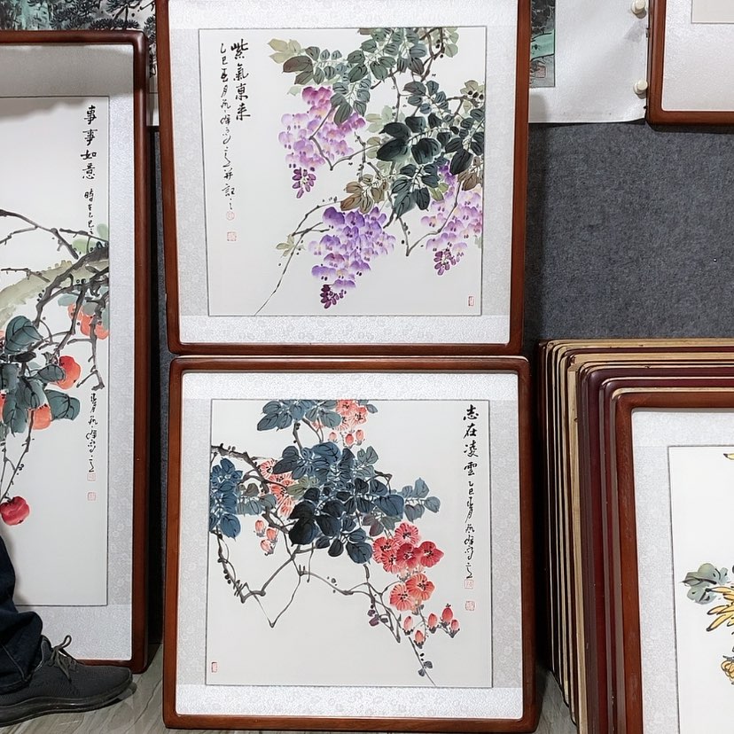 【闪购商品】国画书画作品带框63×63厘米
