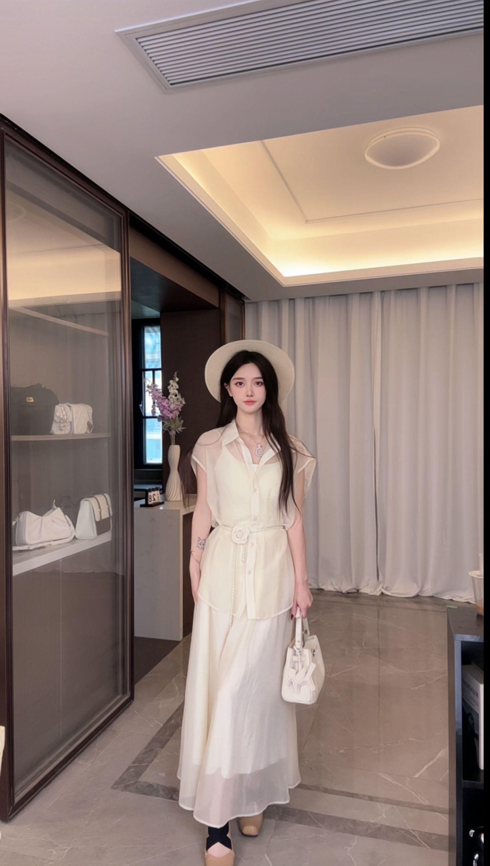 森系通勤轻奢设计师绗缝工艺时尚套装肯豆风千金风