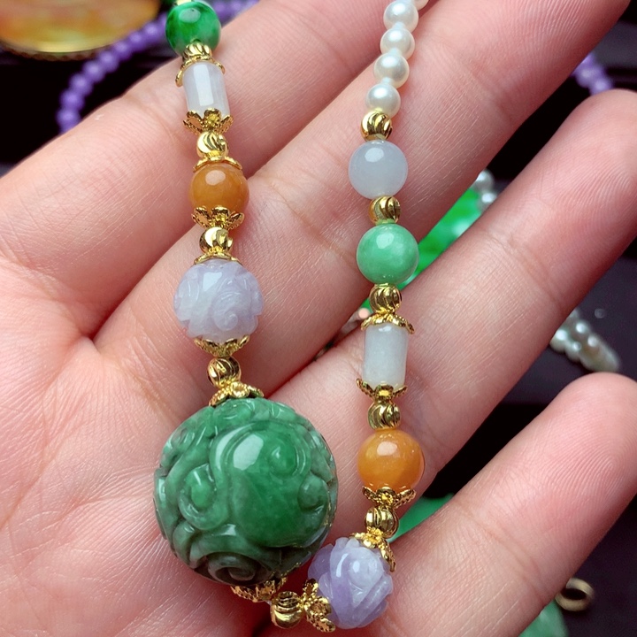 翡翠未镶嵌毛衣链