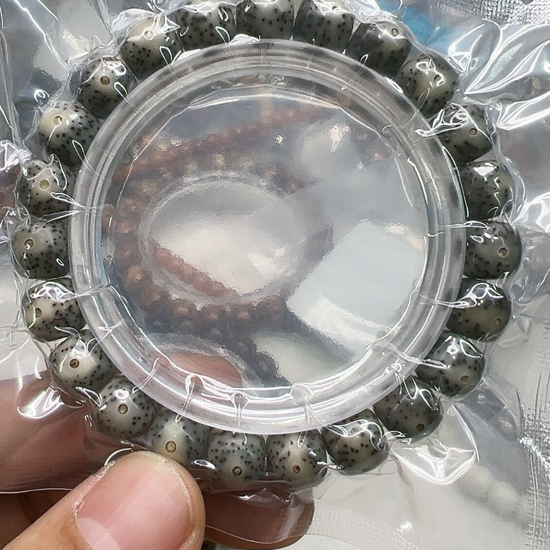 星月菩提手串106殿堂卡姿兰大眼睛黑冰石玉星月菩提单圈10