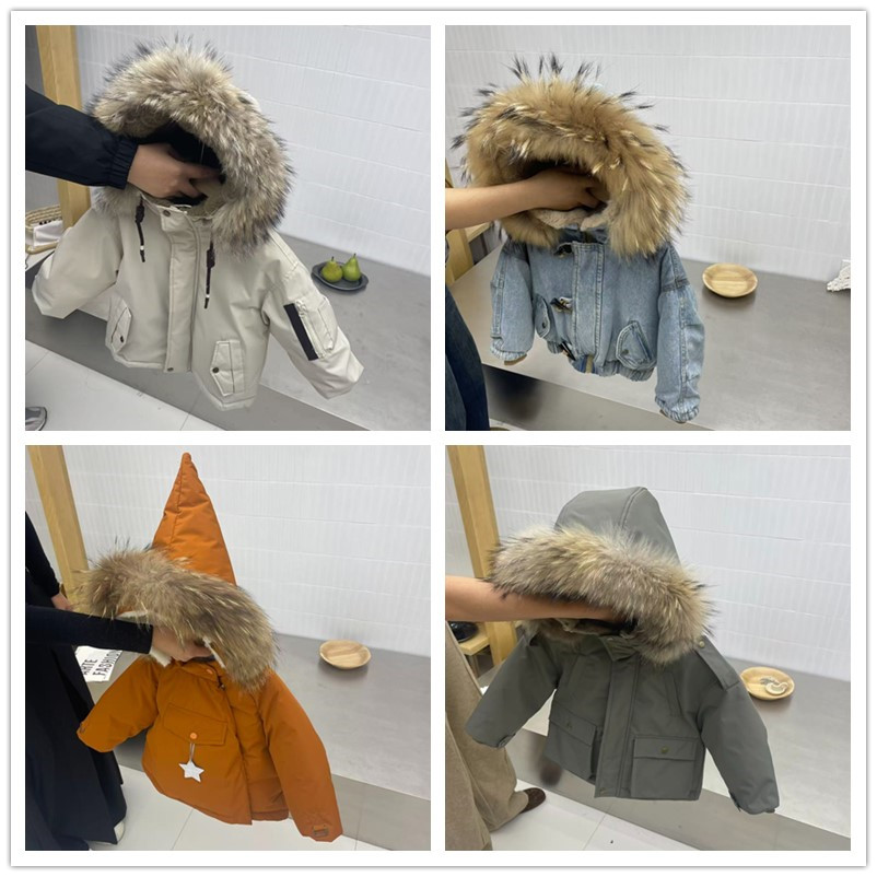 L801 冬季新款中小童韩版 连帽羽绒服