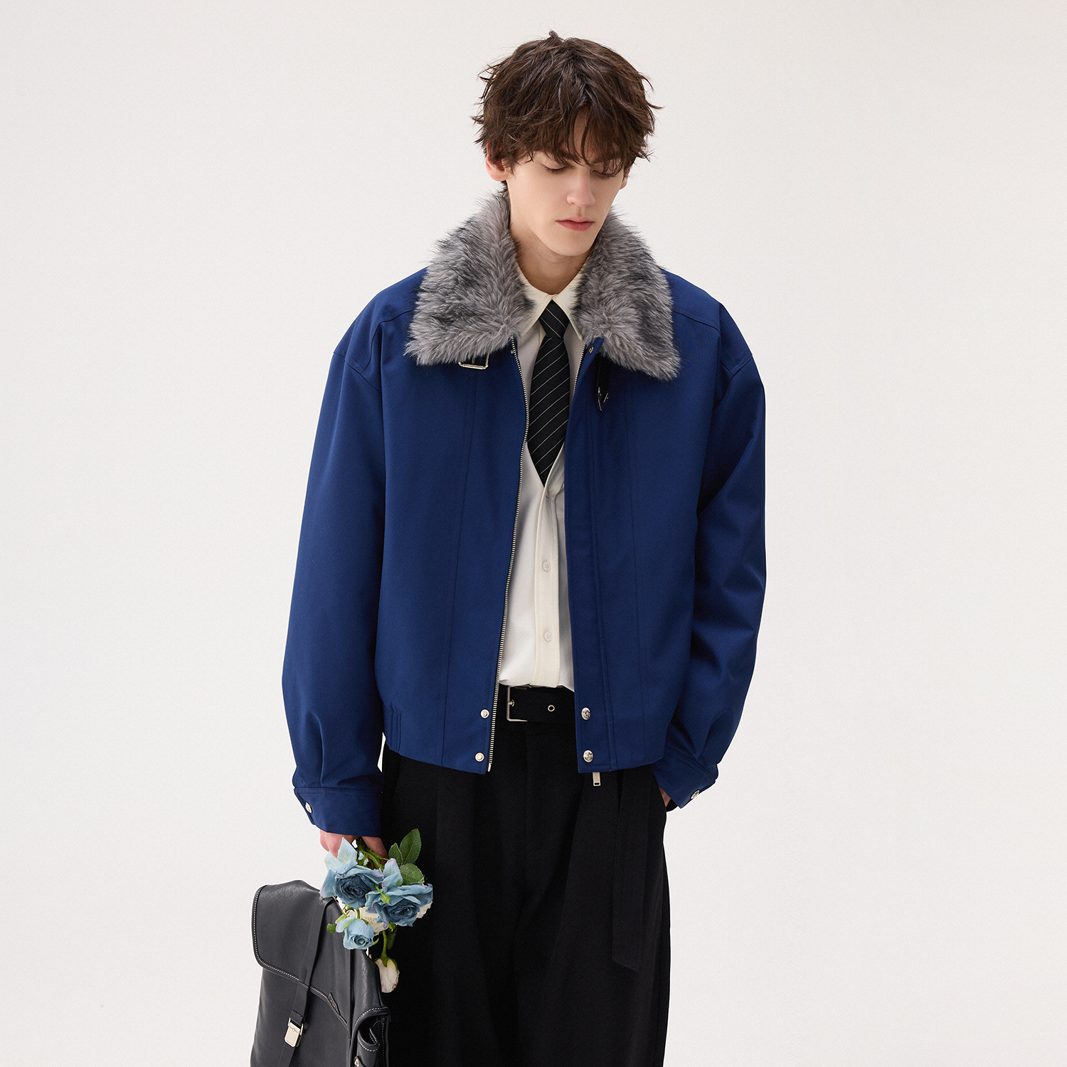 CHICERRO西西里男装毛领防风男士外套短款休闲时尚保暖冬季羽绒服