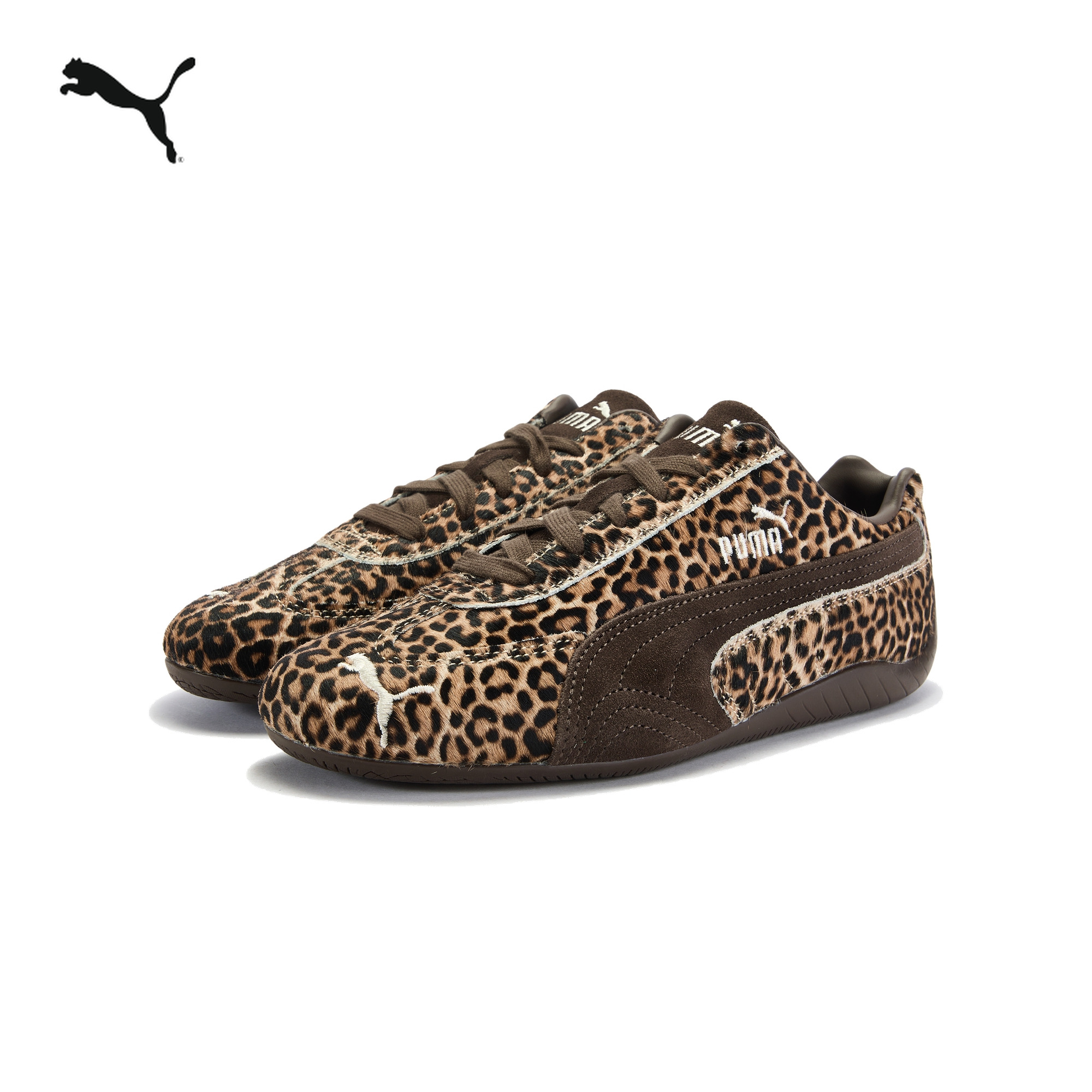 PUMA彪马 复古豹纹休闲鞋女款美拉德运动鞋薄底鞋SPEEDCAT 406690