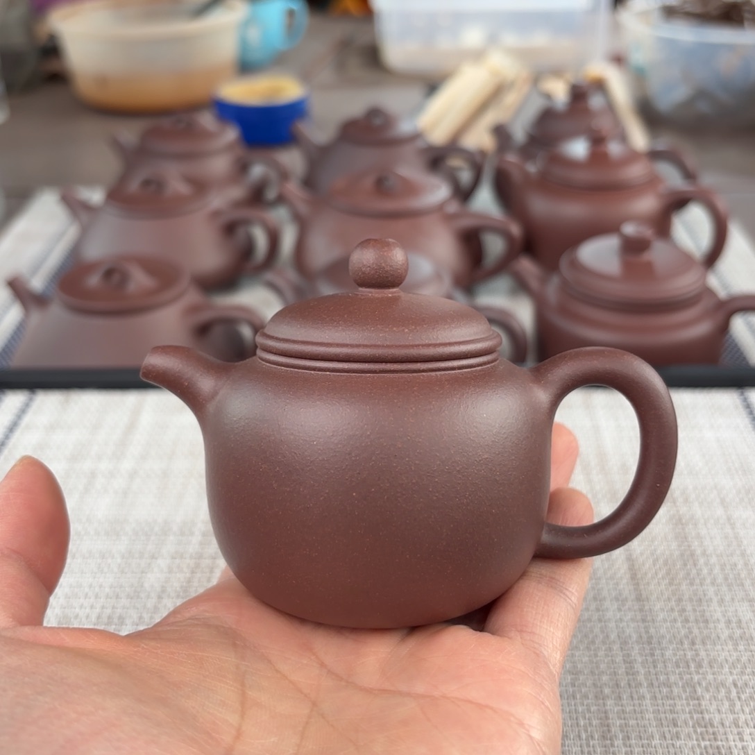 紫砂茶壶半手工老紫泥匏尊壶130cc