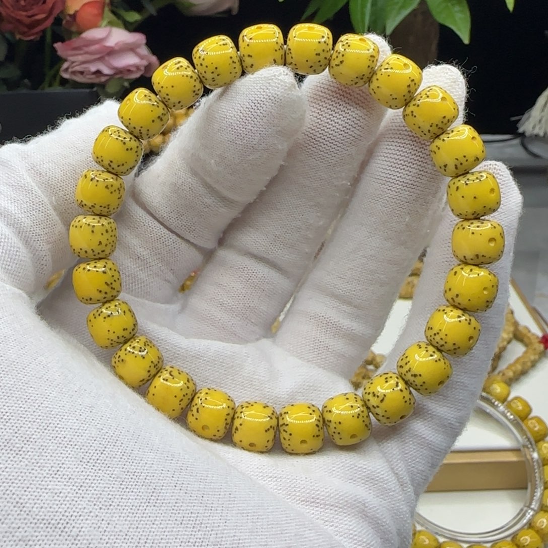 星月菩提手串原脂原生态通体留白8.5×7.5同枝果a5