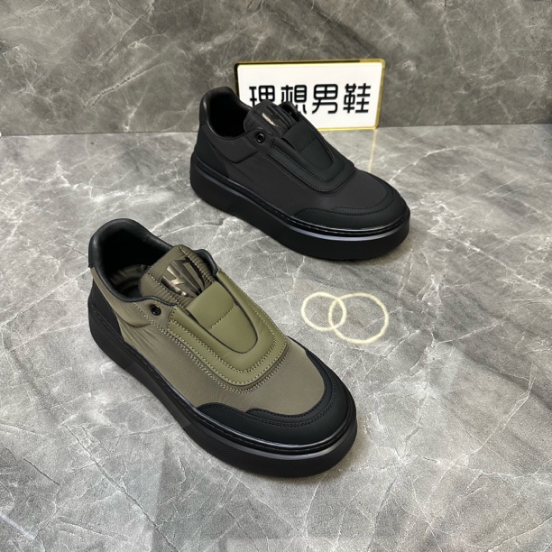 D新款时尚男鞋男士板鞋懒人鞋一脚蹬百搭潮鞋低帮厚底潮流男款