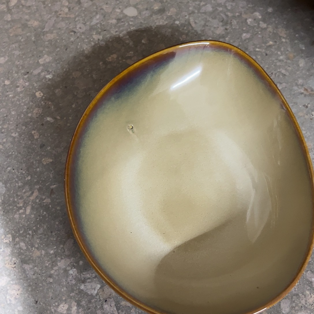 新骨瓷111微瑕曼谷棕10.75寸水滴深盘