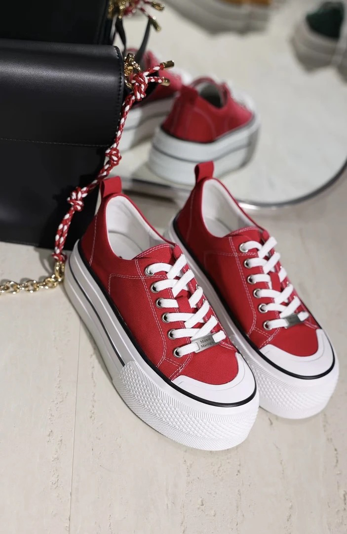 欧货帆布厚底系带休闲运动板鞋潮流女鞋