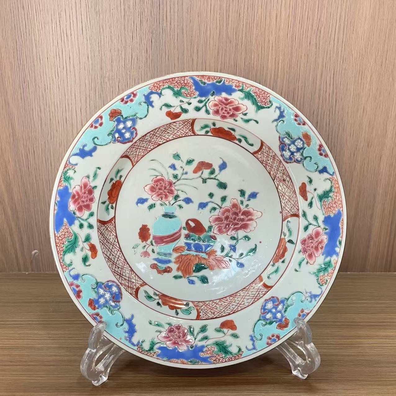 406 清 雍正 粉彩花卉赏盘