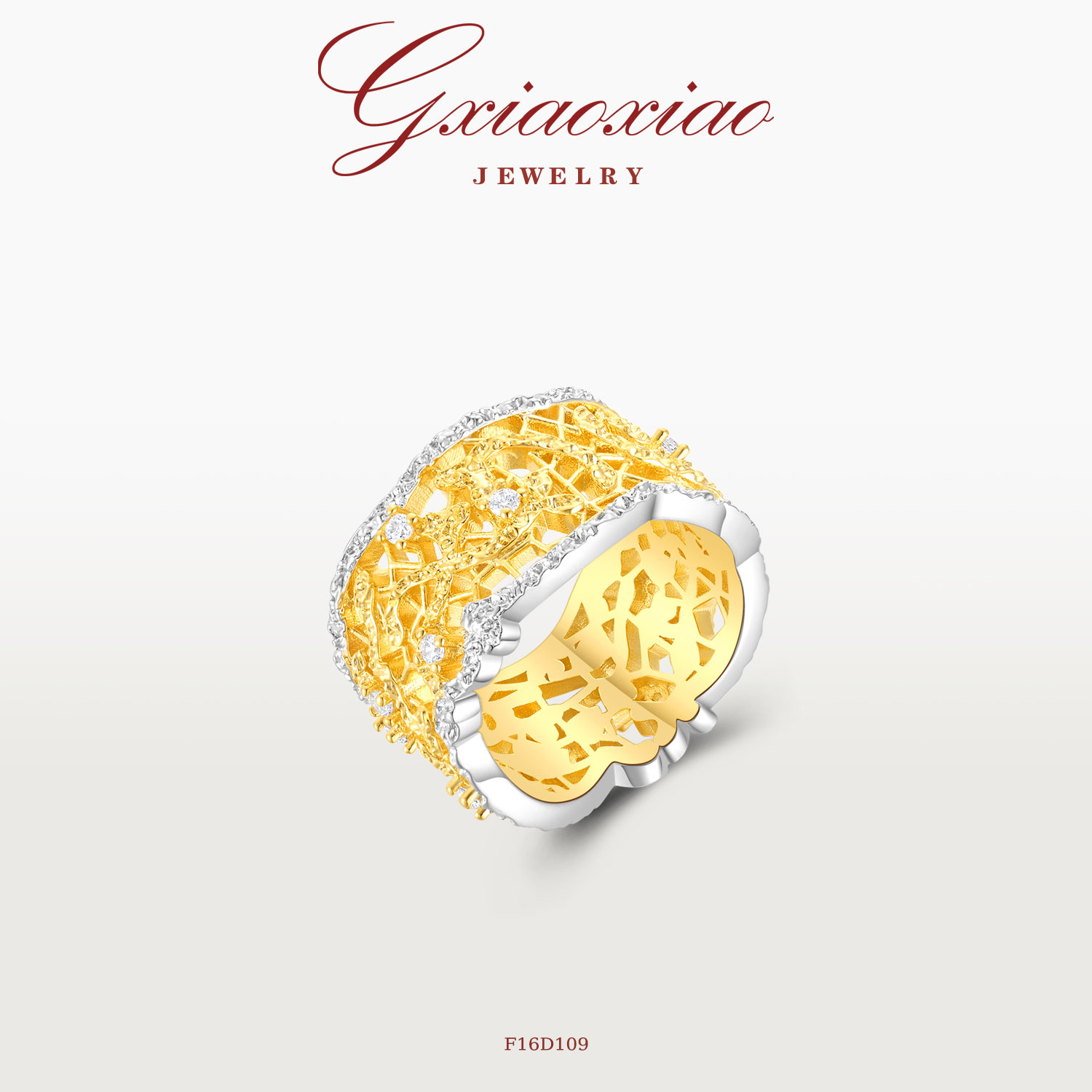 G XIAOXIAO 【鎏金幻境】气质复古高级感蕾丝戒指 F16D109