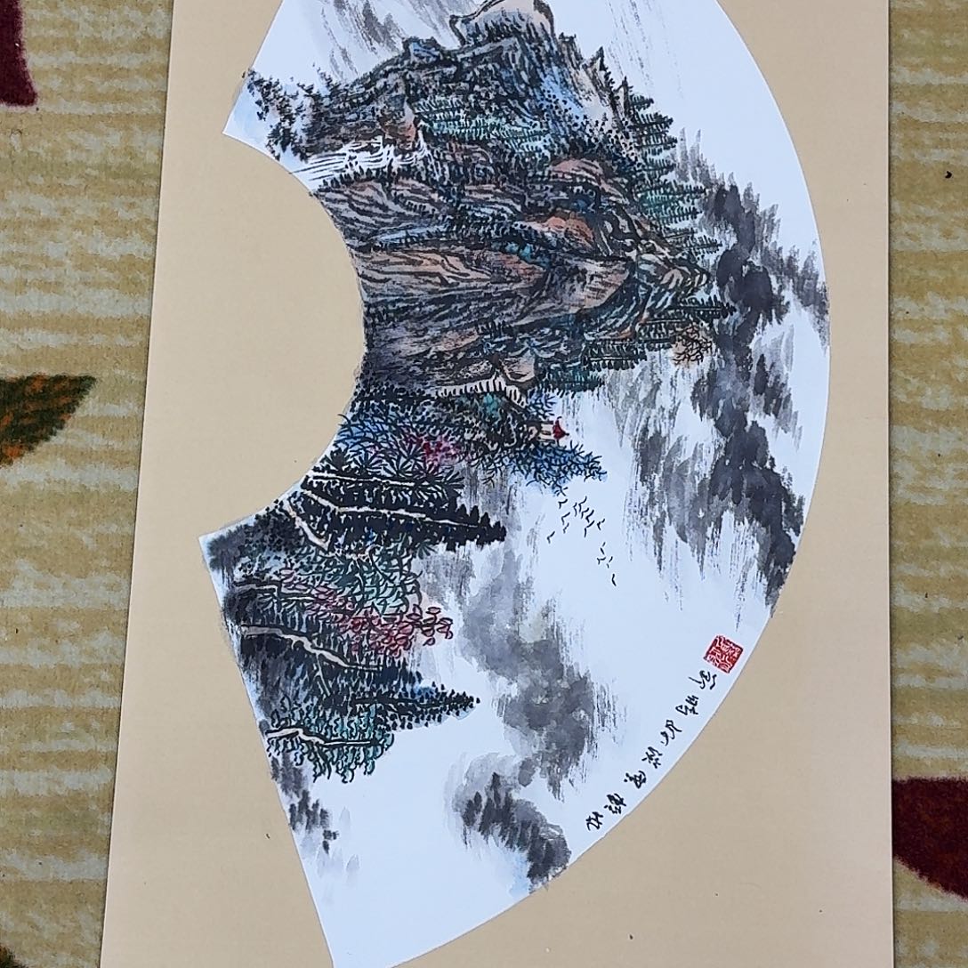 国画75*38尺寸山水卡纸