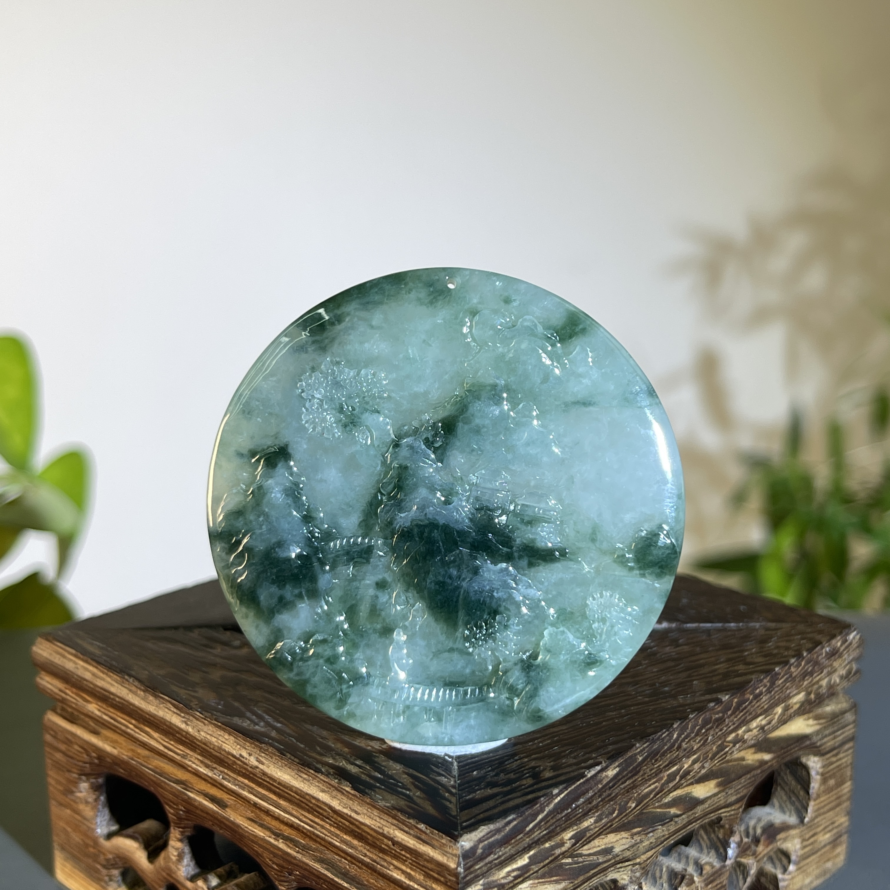 JTW10-73 天然缅甸A货翡翠 山水牌