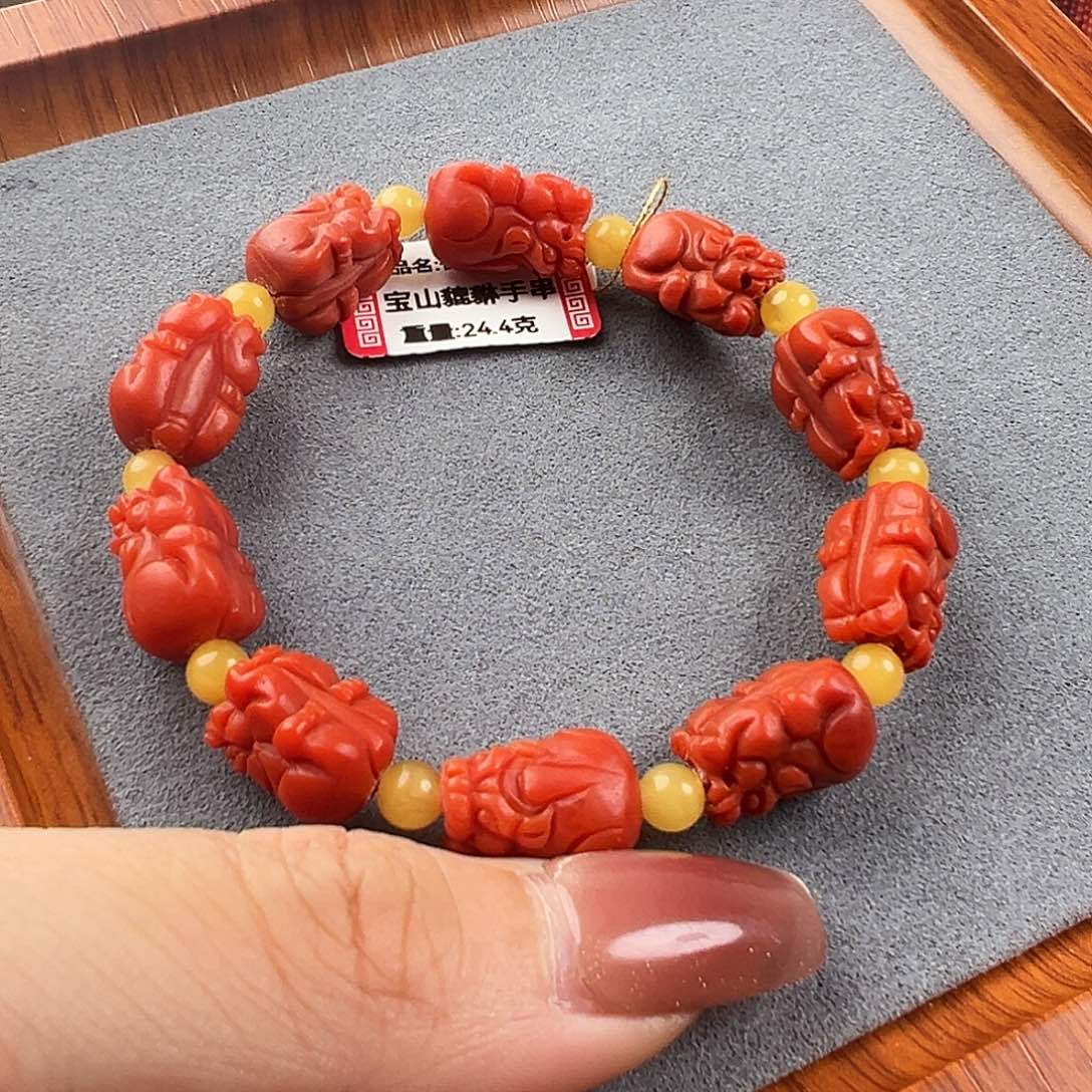 南红玛瑙手串未镶嵌