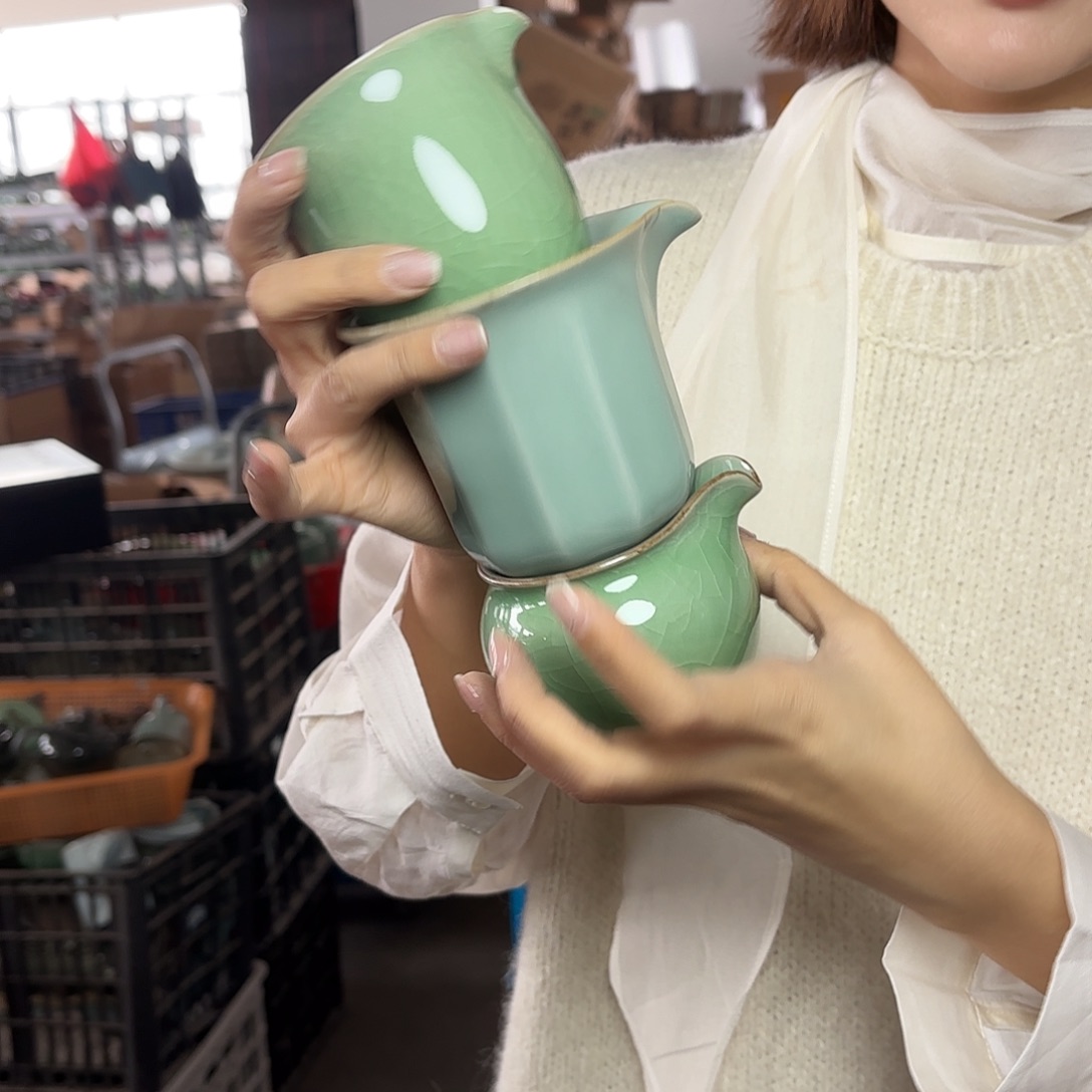 龙泉云间青瓷小米茶器