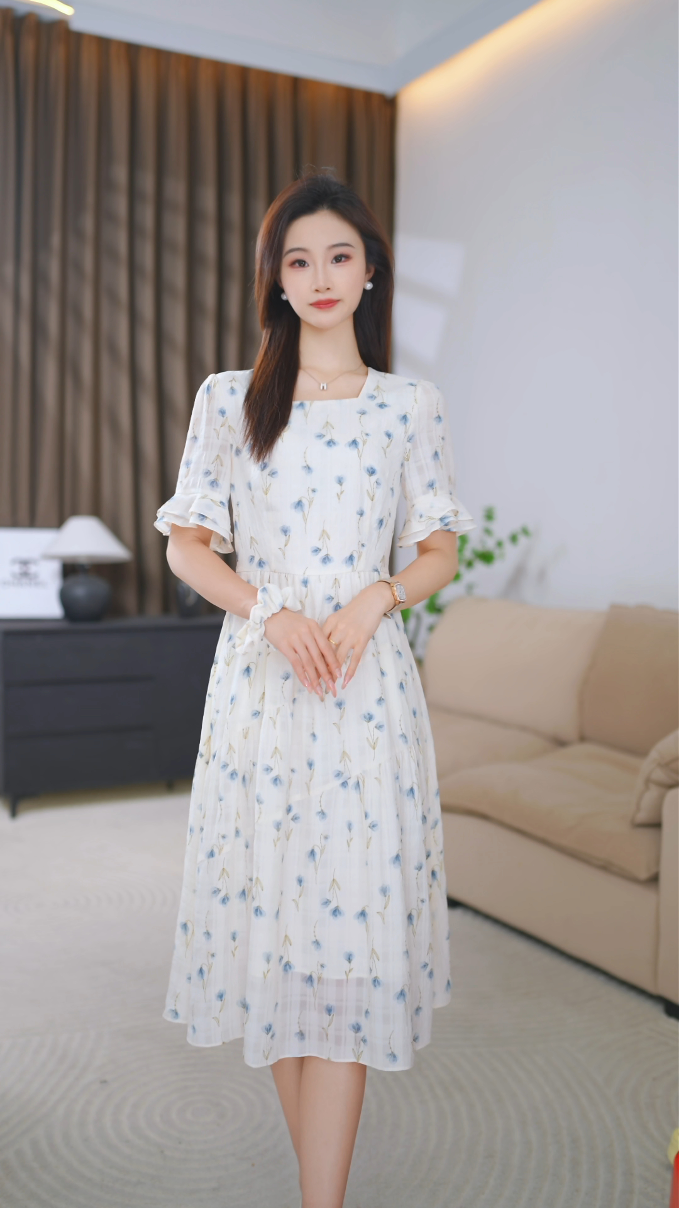 WENNAN/夏季新款简约时尚收腰休闲气质连衣裙25-40