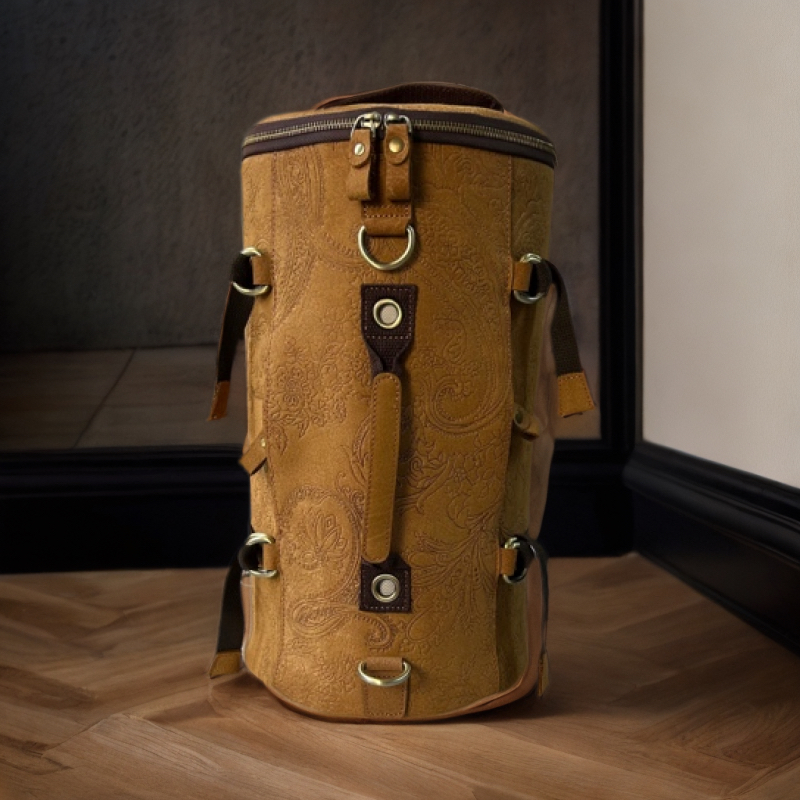 手工头层牛皮双肩包男士复古真皮大容量旅行多功能三用机车背包