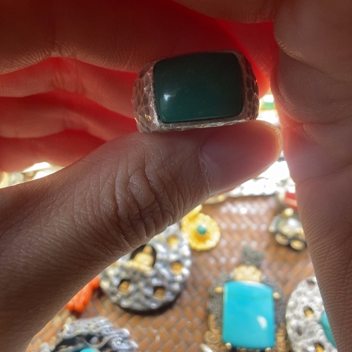 绿松石戒指银S925镶嵌