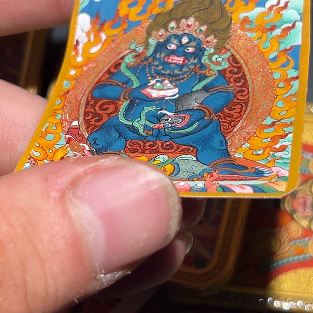 R***w吊坠纯手绘黑财神