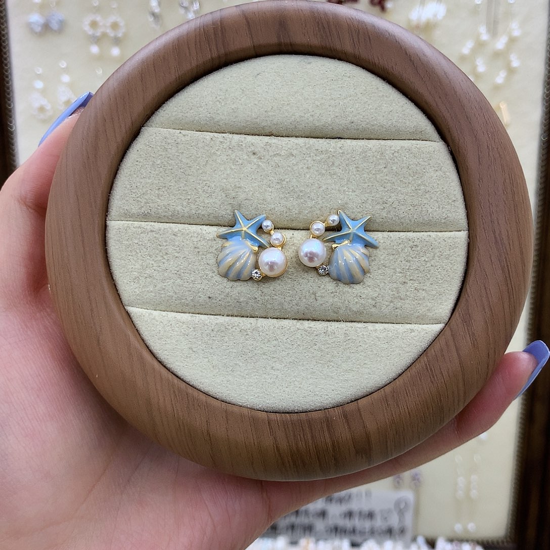 耳饰淡水珍珠银S925镶嵌