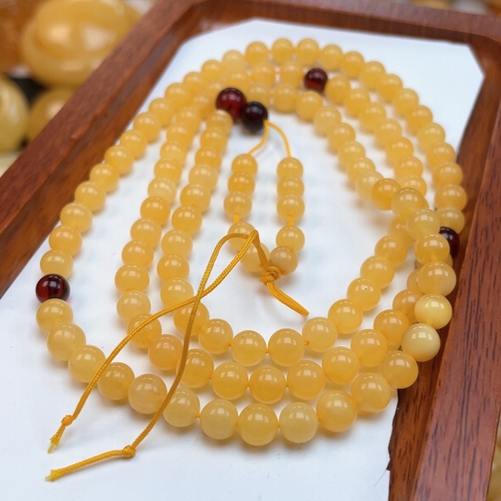 蜜蜡裸石未镶嵌蜜蜡6➕佛珠