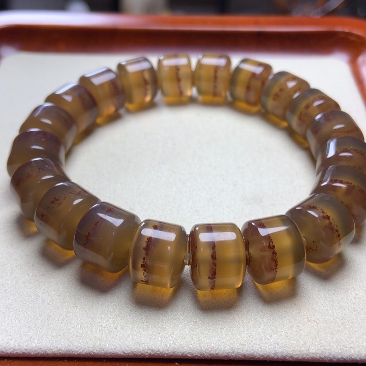 玛瑙/玉髓手串未镶嵌香槟冰 紫砂一线