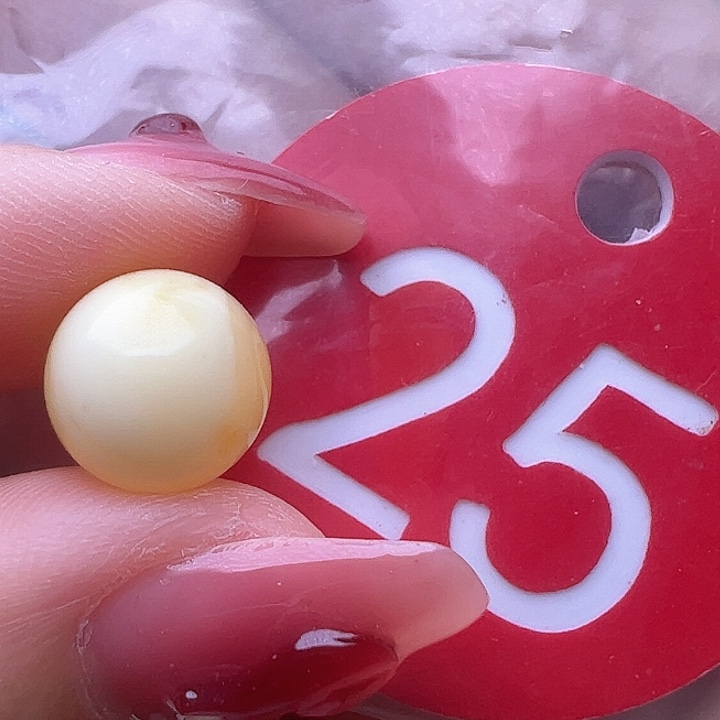 蜜蜡裸石未镶嵌10mm 白蜡 圆珠