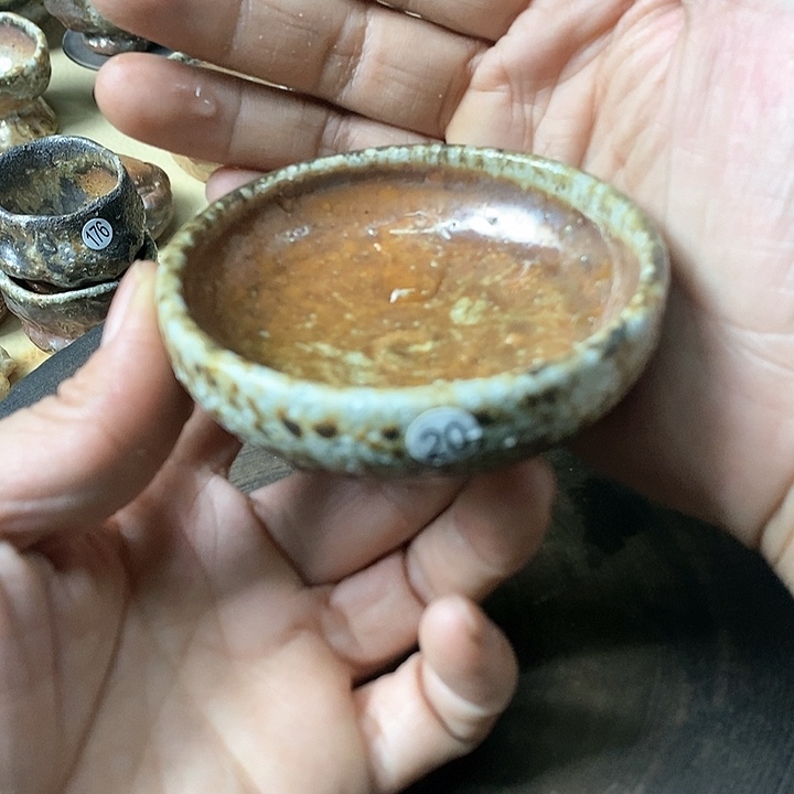 杯手工粗陶、柴烧茶器