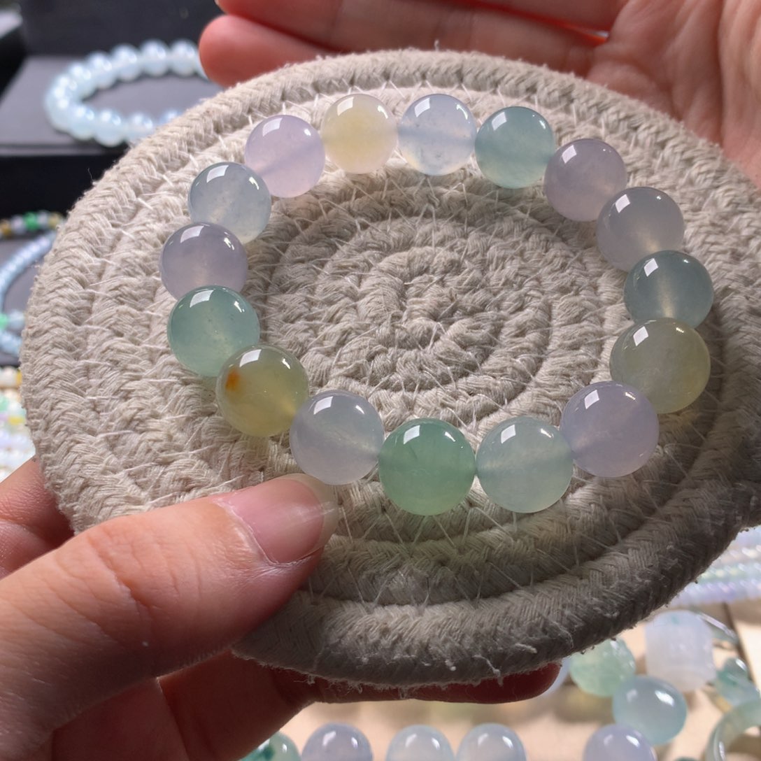 林****翡翠未镶嵌手链天然缅甸翡翠