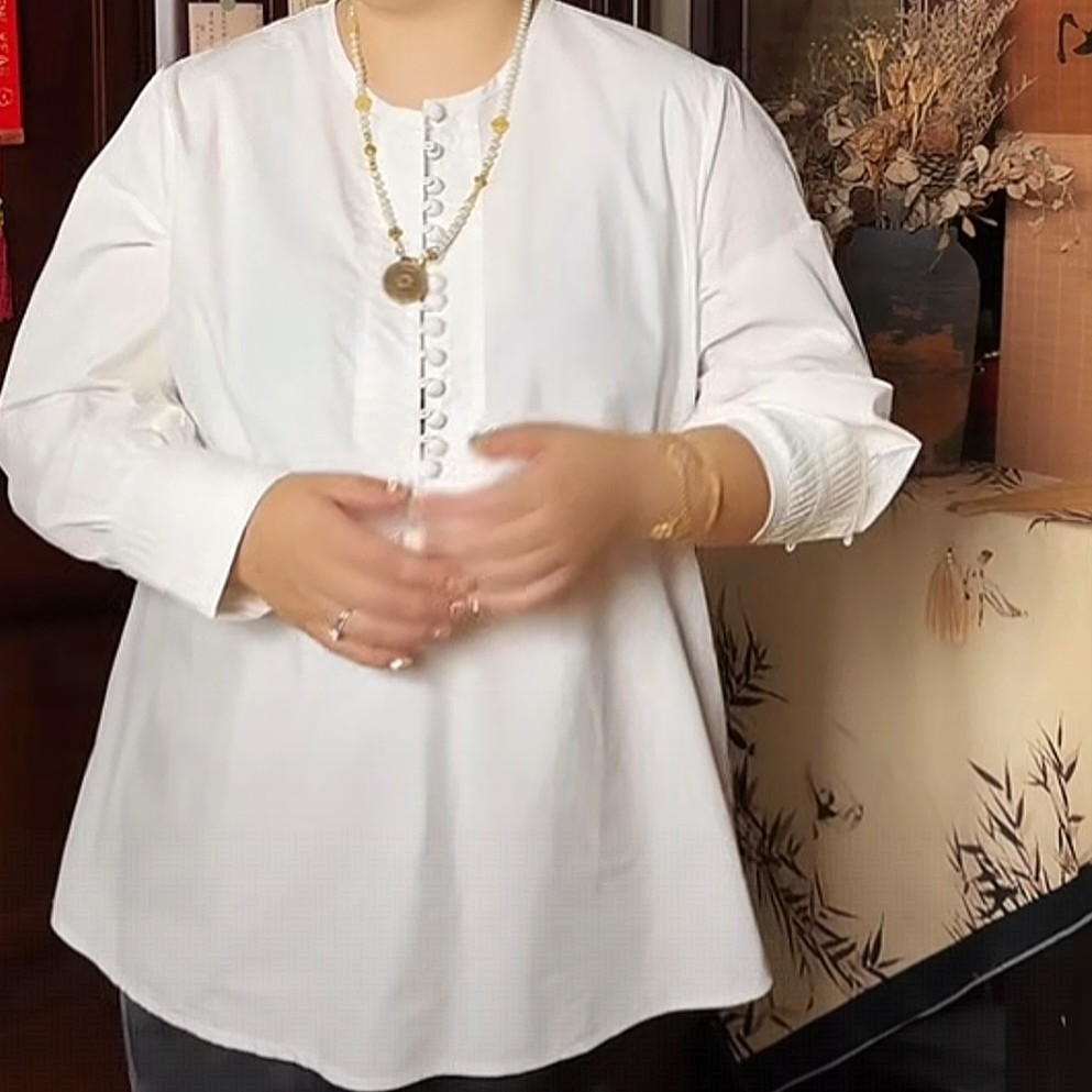 格格高端大码 白色衬衫