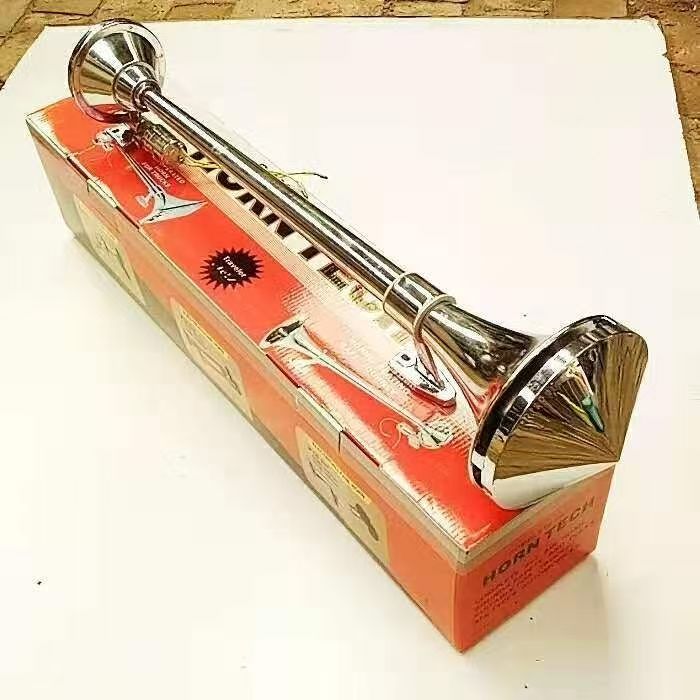 大货车低音电控长管带罩气喇叭12V24V汽车欧曼专用轮船声带电磁阀