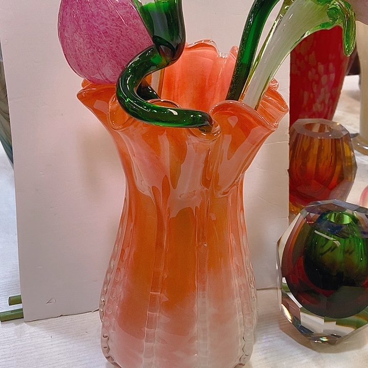 琉璃琉璃花瓶高31口16