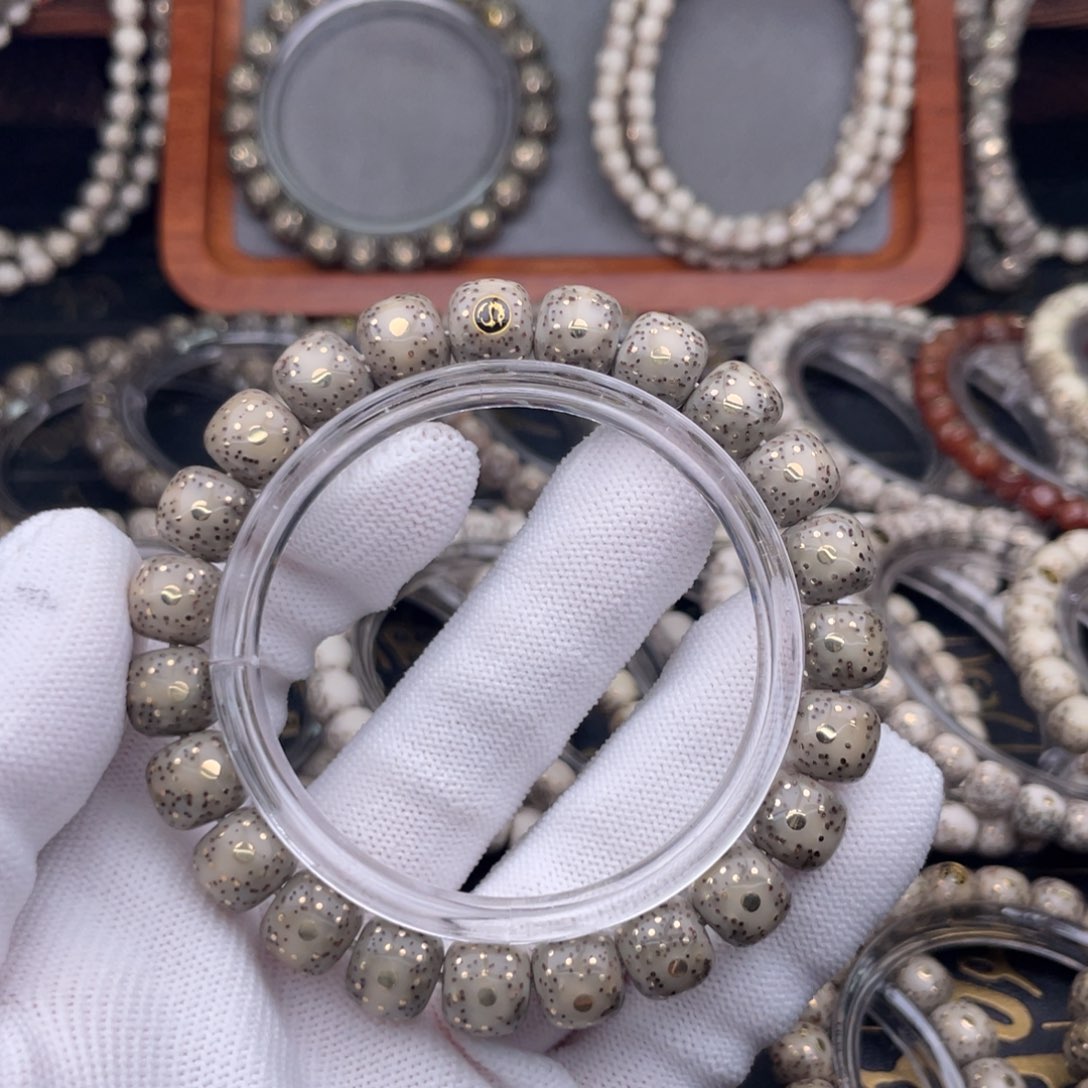 星月菩提手串绿幽灵千钉老型大尺寸