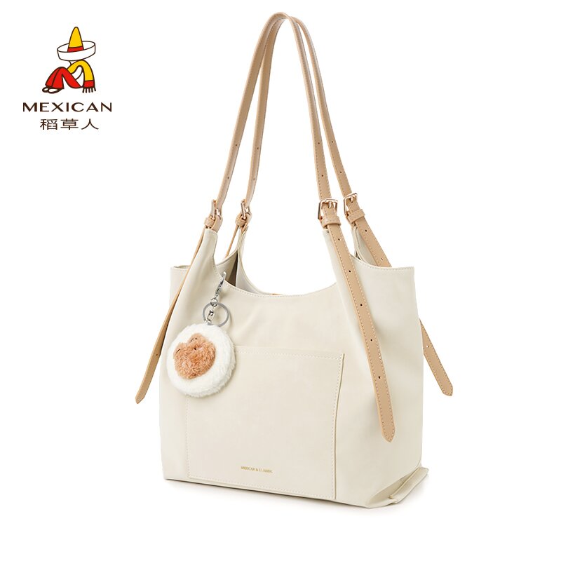 Mexican/稻草人2025新款多口袋斜跨大容量单肩腋下托特包大包