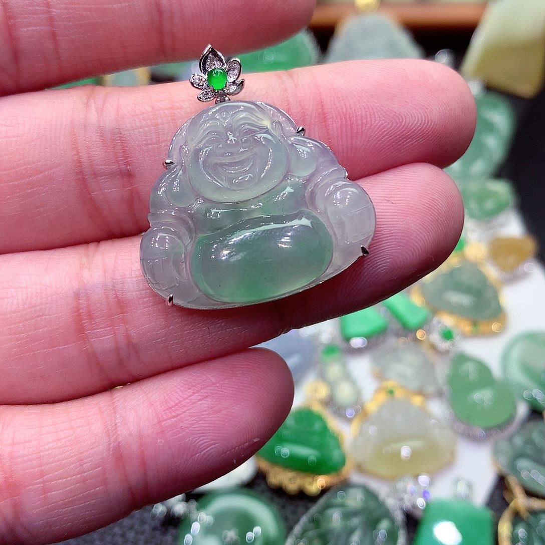 翡翠颈饰18K金镶嵌纯天然