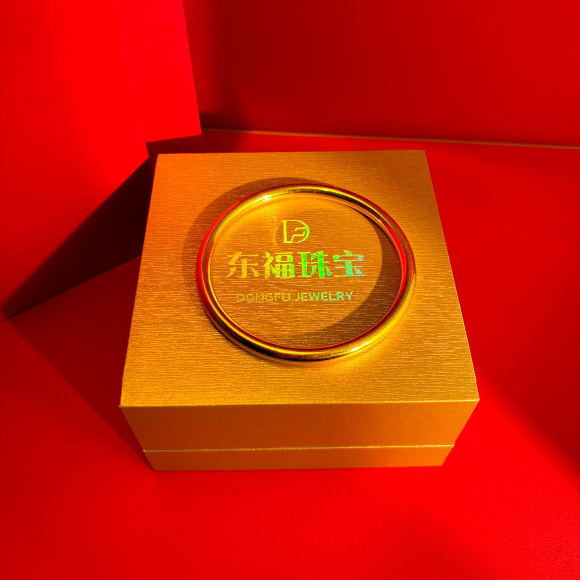 足银手镯 亮面素圈手镯经典时尚实心素款精美女士结婚金色测量