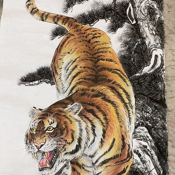 国画易**密李勇中国画老虎作品