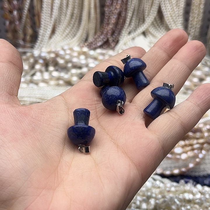 未镶嵌玛瑙/玉髓珠宝半成品2个15/18mm左右青金吊坠