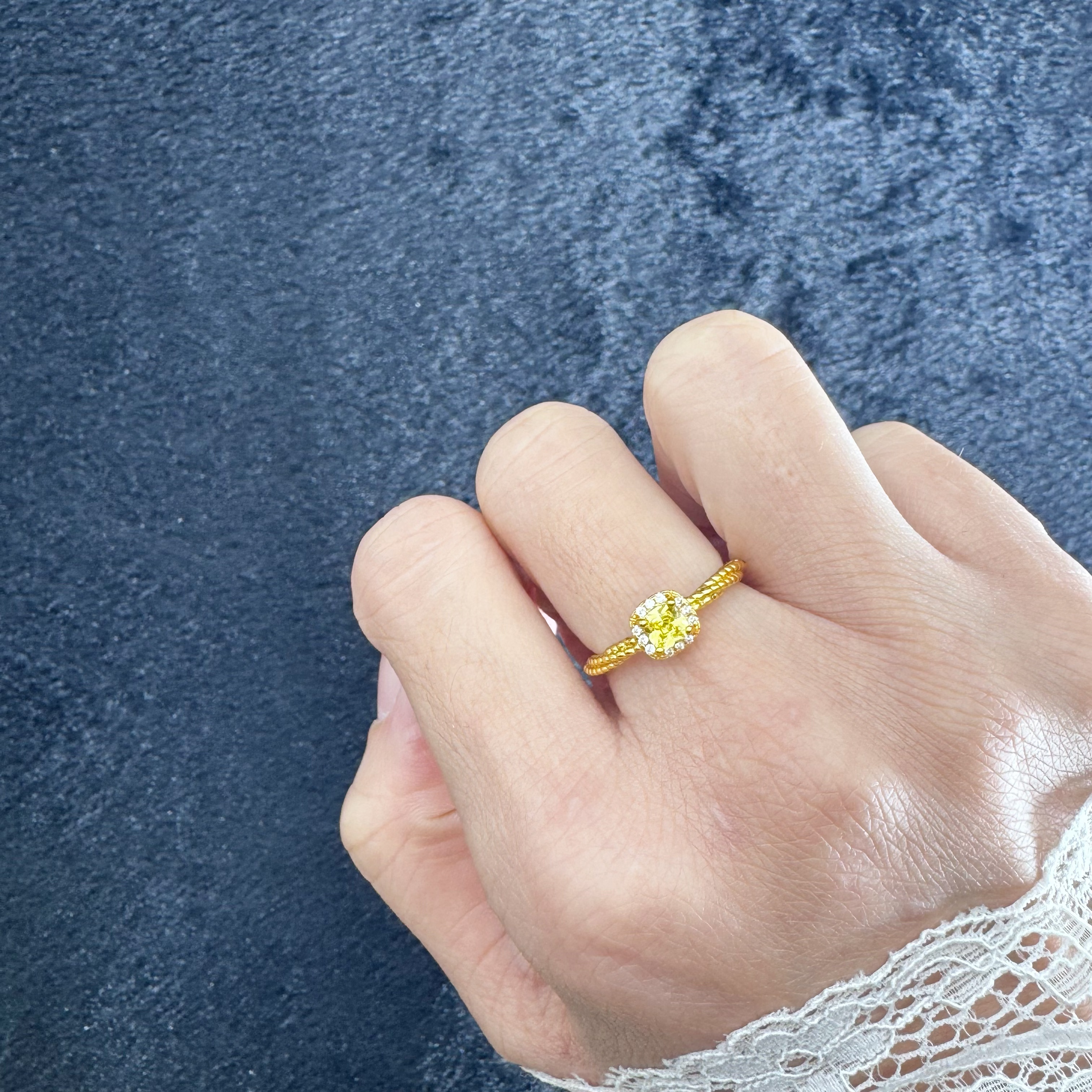 【丁老头甄选】方糖戒指4026